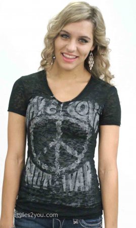 Make Love Not War Peace Burnout T-Shirt