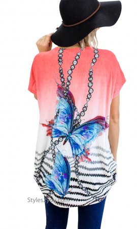 Tristan Pretty Angel Ladies Bohemian Oversized Top In Pink