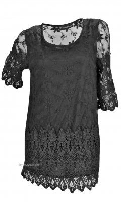 Expressions Ladies Vintage Victorian Lace Silk Blouse In Black Pretty ...