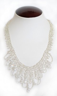 Cleopatra Beaded Necklace With Magnetic Clasp In Clear