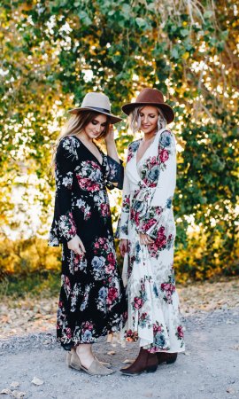 Jolene Floral Ruffle Side Wrap Maxi Dress In Natural