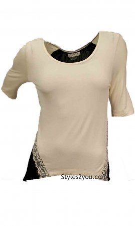 River Blouse In Black And Cream