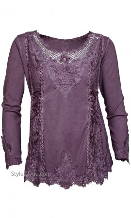 Cholera Vintage Victorian Lace Up Top In Purple Pretty Angel Top ...