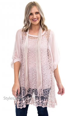 Jaan Ci 3 Piece Tunic In Pink
