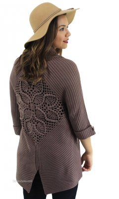 Raelyn Ladies Bohemian Sweater Vintage Knit Sweater In Brown