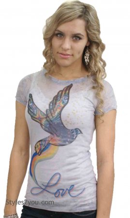 Love Dove Burnout Tee