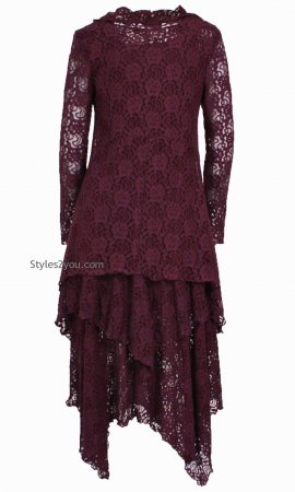 Maya Victorian Modern Vintage Lace Cardigan In Burgundy Verducci ...