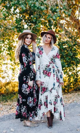 Jolene Floral Ruffle Side Wrap Maxi Dress In Natural