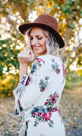Jolene Floral Ruffle Side Wrap Maxi Dress In Natural