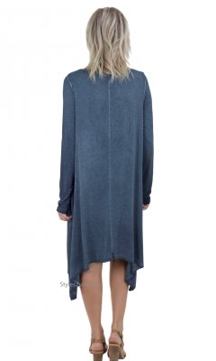 Urban Long Sleeve Knit Oil Washed Dress In Faded Ash [ED3353L Ash Easel ...