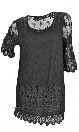 Starla Vintage Blouse In Brown [AMSK10675BR My Pretty Angel Dres] - $76.00