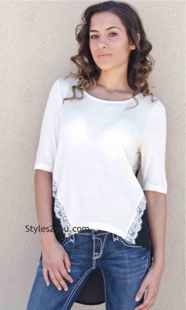 River Blouse In Black And Cream