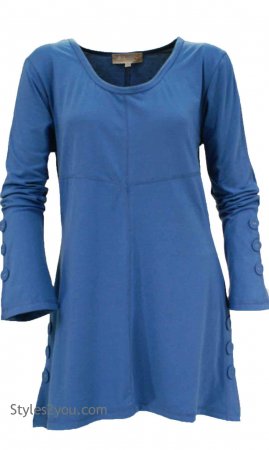 Kyle Ladies Tunic Dress In Turquoise Pretty Angel Tops [ANTS62756TQ ...