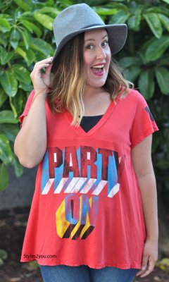 Party On Women's T Shirt In Red