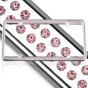 Swarovski Pink Crystal License Plate Frame