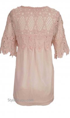 Moscow Vintage Crochet Lace Tunic In Pink Pretty Angel Clothing ...