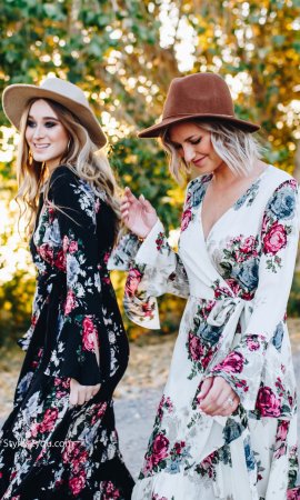 Jolene Floral Ruffle Side Wrap Maxi Dress In Natural