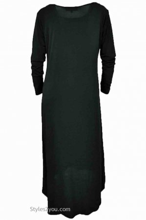 Helen Dress With Long Sleeves & High Low Hem In Black [ABLLN13445BK ...