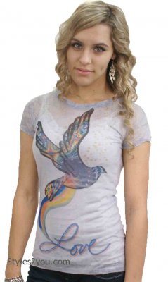 Love Dove Burnout Tee