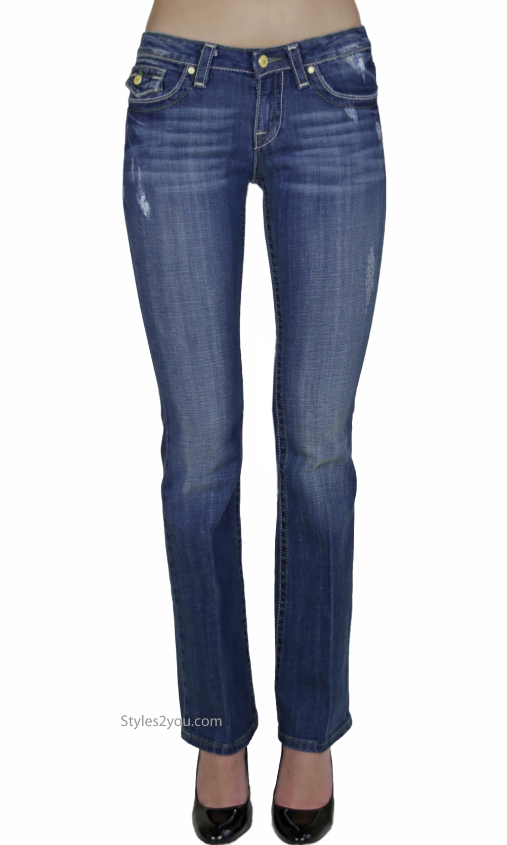 Joelle Boot Cut True Blue Trendy Urban Denim Jeans Anoname Jeans